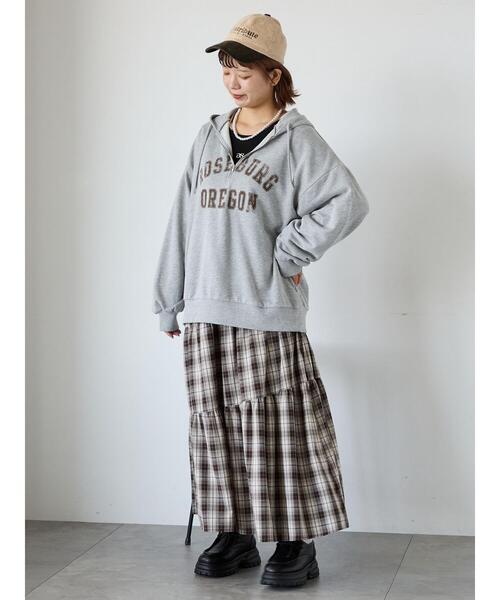 ehka sopo(エヘカソポ)の「ハーフジッププリントパーカー(その他トップス・レディース・グレー/ネイビー/ベージュ・F)」の9枚目の写真