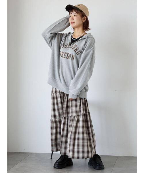 ehka sopo(エヘカソポ)の「ハーフジッププリントパーカー(その他トップス・レディース・グレー/ネイビー/ベージュ・F)」の10枚目の写真