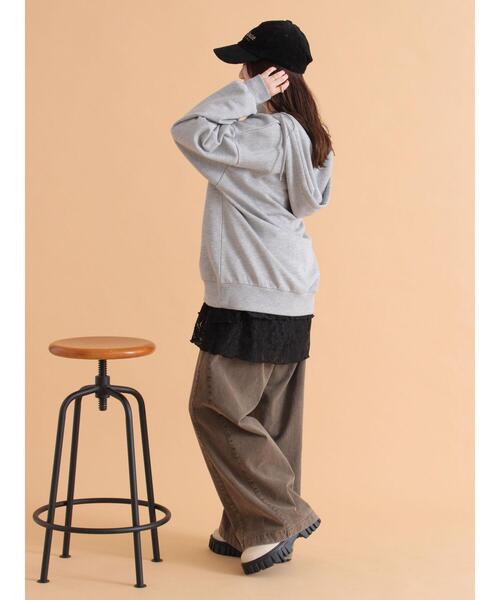 ehka sopo(エヘカソポ)の「ハーフジッププリントパーカー(その他トップス・レディース・グレー/ネイビー/ベージュ・F)」の18枚目の写真