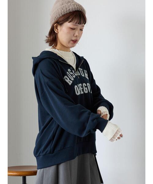 ehka sopo(エヘカソポ)の「ハーフジッププリントパーカー(その他トップス・レディース・グレー/ネイビー/ベージュ・F)」の21枚目の写真