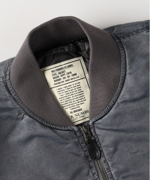 BACK NUMBER(バックナンバー)の「【BACK NUMBER】ビッグシルエットMA-1ブルゾン (カジュアルスタイル / 洗練デザイン / 軽量保温 / レイヤリング)(MA-1・メンズ・ブラック/グレー・L/XL/M)」の6枚目の写真