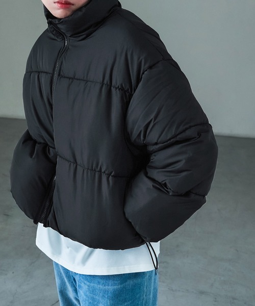 Fashion Letter(ファッションレター)の「ショート丈 パフジャケット(ダウンジャケット/コート・レディース・ブラック/オフホワイト/モカ・M/L)」の3枚目の写真
