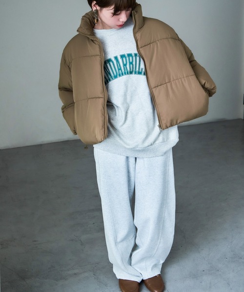Fashion Letter(ファッションレター)の「ショート丈 パフジャケット(ダウンジャケット/コート・レディース・ブラック/オフホワイト/モカ・M/L)」の6枚目の写真