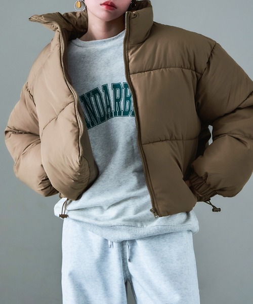 Fashion Letter(ファッションレター)の「ショート丈 パフジャケット(ダウンジャケット/コート・レディース・ブラック/オフホワイト/モカ・M/L)」の7枚目の写真