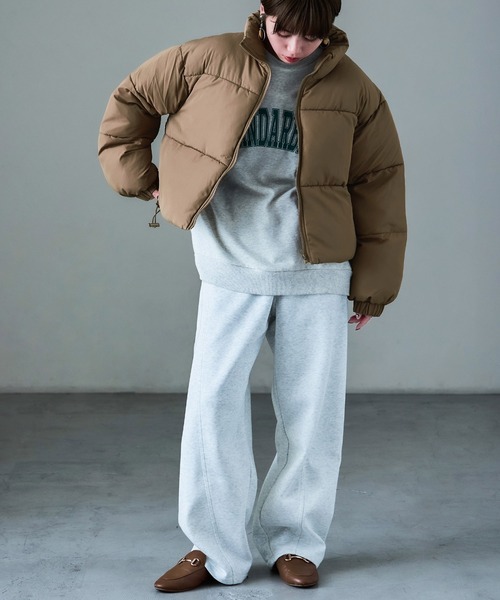 Fashion Letter(ファッションレター)の「ショート丈 パフジャケット(ダウンジャケット/コート・レディース・ブラック/オフホワイト/モカ・M/L)」の8枚目の写真