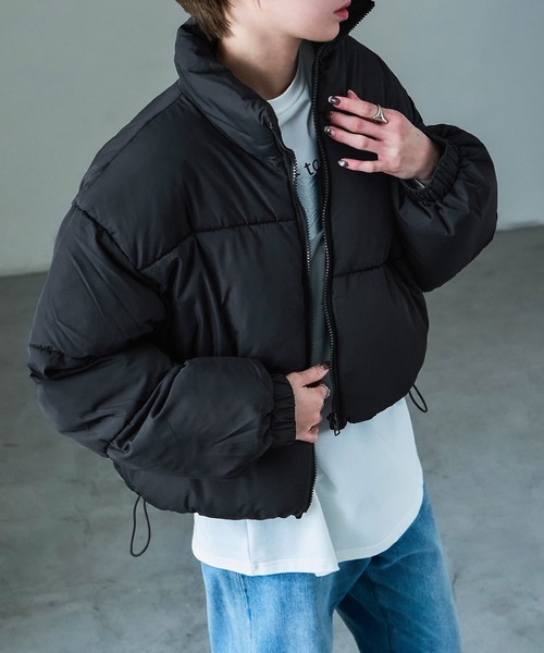 Fashion Letter(ファッションレター)の「ショート丈 パフジャケット(ダウンジャケット/コート・レディース・ブラック/オフホワイト/モカ・M/L)」の13枚目の写真