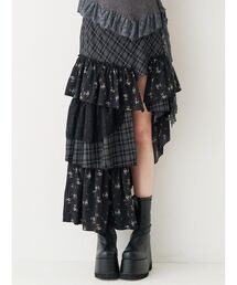 EVRIS | ミックスドッキングアシンメトリースカート(スカート)