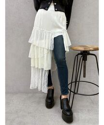 EVRIS | ミックスドッキングアシンメトリースカート(スカート)