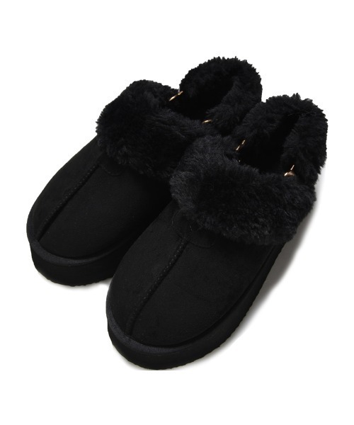 Re:EDIT（リエディ）の「[大きいサイズ有]ステッチムートン厚底ショートブーツ（スリッポン・レディース・ブラック/キャメル・SMALL/MEDIUM/LARGE/X-LARGE/XX-LARGE）」の13枚目の写真