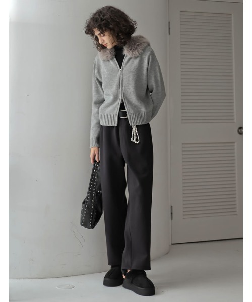 Re:EDIT（リエディ）の「[大きいサイズ有]ステッチムートン厚底ショートブーツ（スリッポン・レディース・ブラック/キャメル・SMALL/MEDIUM/LARGE/X-LARGE/XX-LARGE）」の10枚目の写真