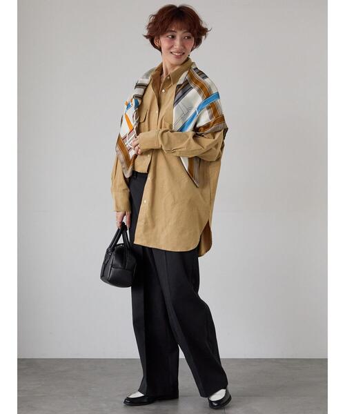 Lugnoncure（ルノンキュール）の「コーデュロイオーバーシャツ（シャツ/ブラウス・レディース・オフホワイト/チャコールグレー/ベージュ・F）」の8枚目の写真