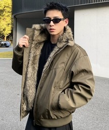 lilful（リルフル）の「【25年秋冬新作】スタンドカラーフェイクファー中綿ジャケット（ブルゾン）」