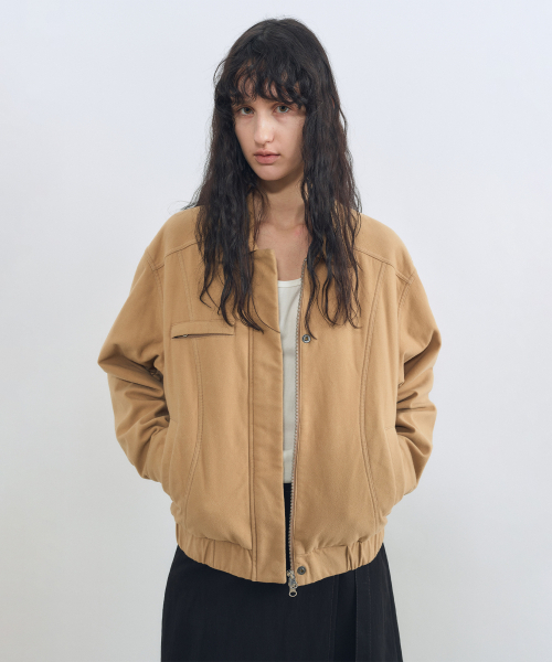 INSILENCE WOMEN(インサイレンスウーマン)の「ウォッシュドモールスキンジャンパー BEIGE(デニムジャケット・レディース・その他・MEDIUM/SMALL)」の1枚目の写真