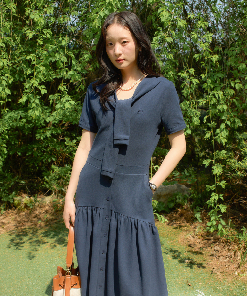 SALON DE YOHN（サロンドヨーン）の「Shawl Layered Long Dress_ Navy（ワンピース・レディース・その他・SMALL/MEDIUM）」の3枚目の写真