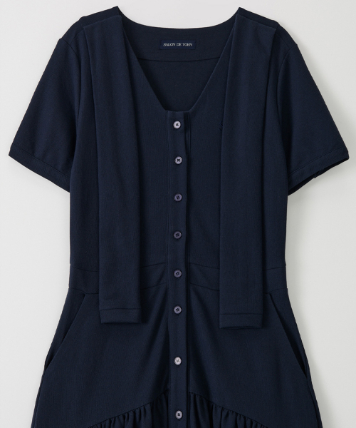 SALON DE YOHN（サロンドヨーン）の「Shawl Layered Long Dress_ Navy（ワンピース・レディース・その他・SMALL/MEDIUM）」の5枚目の写真