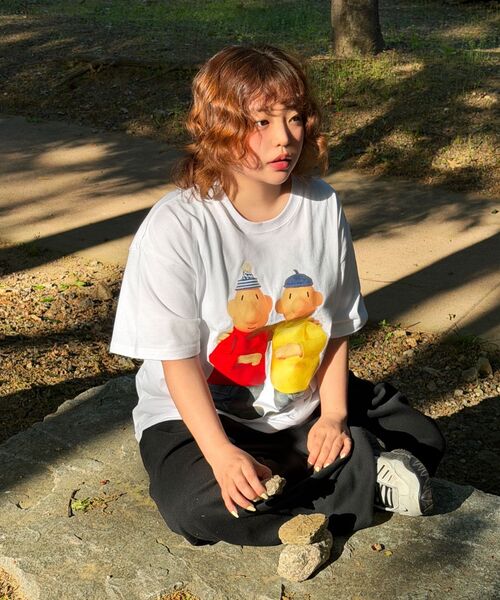 LAUGHER（ラファー）の「[PAT&MAT] ベストフレンドTシャツ - ブラック（Tシャツ/カットソー・レディース・ブラック・MEDIUM/X-LARGE/LARGE）」の18枚目の写真