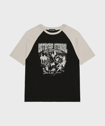 SPピジョンラグラン半袖Tシャツブラック