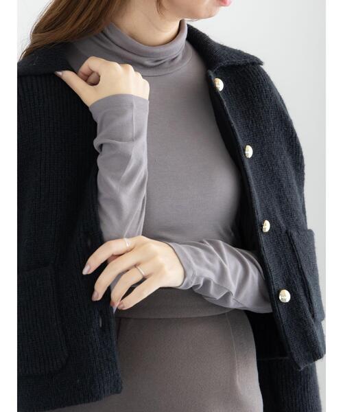 Te chichi（テチチ）の「吸湿発熱タートルネックカットソー《2025winter catalog item》（Tシャツ/カットソー・レディース・イエロー/オレンジ/オフホワイト/ブラック/チャコールグレー・F）」の14枚目の写真