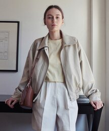 LOEIL（ロエイユ）の「マニッシュレザーブルゾンジャケット - ベージュ（ライダースジャケット）」