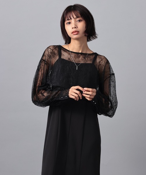 PAGEBOY（ページボーイ）の「【WEB限定】 レースMIXセットワンピース  2点セット/オケージョン（ワンピース・レディース・チャコールグレー/ブラック・FREE）」の18枚目の写真