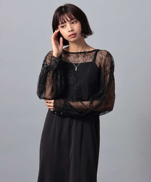 PAGEBOY（ページボーイ）の「【WEB限定】 レースMIXセットワンピース  2点セット/オケージョン（ワンピース・レディース・チャコールグレー/ブラック・FREE）」の19枚目の写真