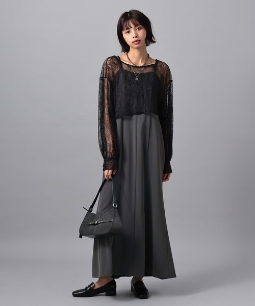 PAGEBOY(ページボーイ)の「【WEB限定】 レースMIXセットワンピース 2点セット/オケージョン(ワンピース・レディース・チャコールグレー/ブラック・FREE)」の18枚目の写真
