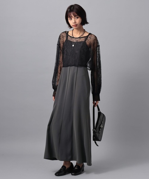 PAGEBOY(ページボーイ)の「【WEB限定】 レースMIXセットワンピース 2点セット/オケージョン(ワンピース・レディース・チャコールグレー/ブラック・FREE)」の19枚目の写真