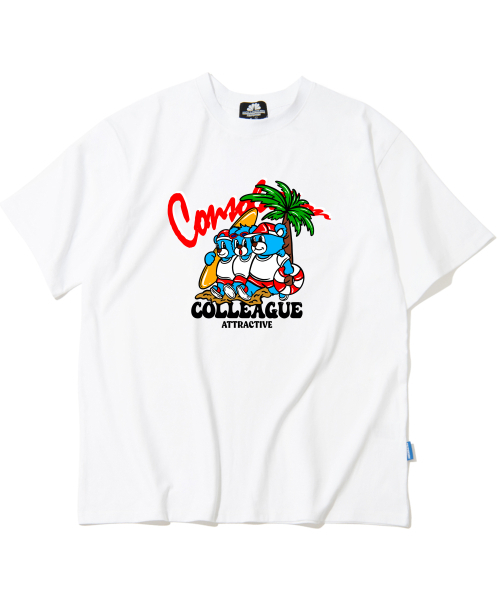 TRIPSHION(トリップション)の「コレッジベア グラフィックTシャツ - ホワイト(Tシャツ/カットソー・メンズ・その他・LARGE/MEDIUM/X-LARGE)」の1枚目の写真