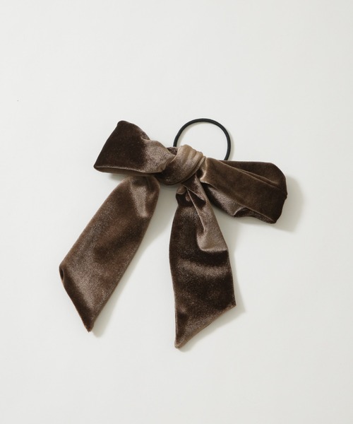 NANO universe(ナノユニバース)の「ベロアリボンヘアゴム(ヘアゴム・レディース・ブラウン/ブラック・F)」の3枚目の写真