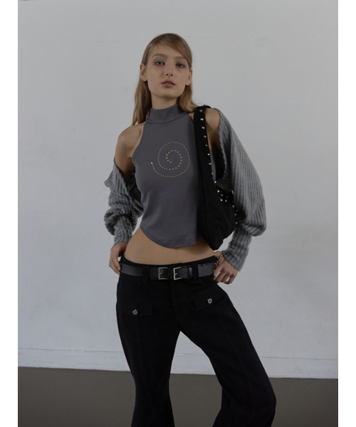 SETUP-EXE（セットアップイーエックスイー）の「SUEDE STUDDED SHOULDER BAG / BLACK（ショルダーバッグ・レディース・その他・OS）」の3枚目の写真