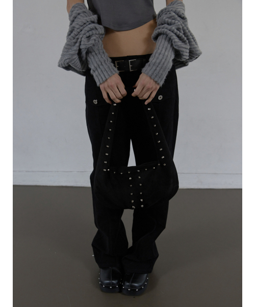 SETUP-EXE（セットアップイーエックスイー）の「SUEDE STUDDED SHOULDER BAG / BLACK（ショルダーバッグ・レディース・その他・OS）」の6枚目の写真