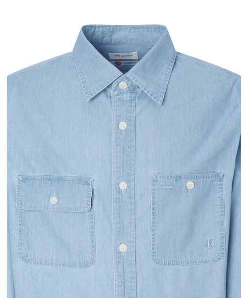 HAZZYS（ ヘジス）の「[HIS]ライトブルーシャンブレーシャツ（シャツ/ブラウス・メンズ・その他・SMALL/MEDIUM/LARGE）」の4枚目の写真
