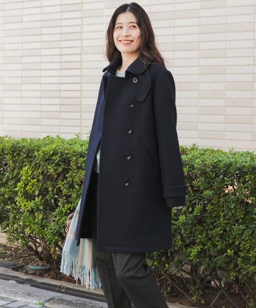 セール】ショールカラー2WAYロングコート｜冬服/暖かい/ウール/通勤着