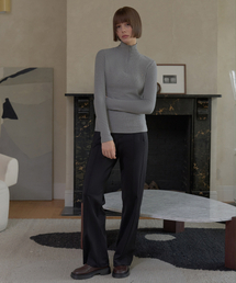 EASY HALF ELASITC WAISTBAND PANTS_Black