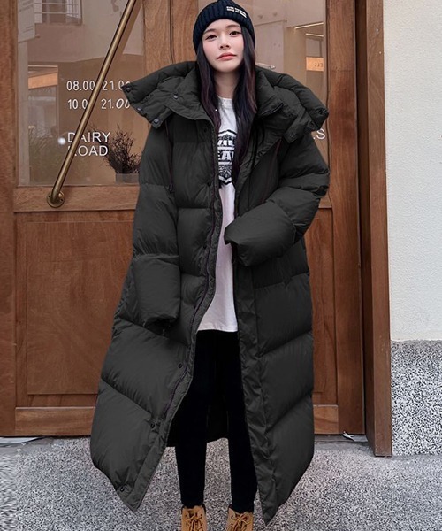 Ressaca（レサーカ）の「フード付きロングダウンジャケット（ダウンジャケット/コート・レディース・ベージュ/ホワイト/ブラック・M）」の2枚目の写真