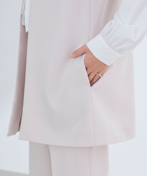 CROSS FUNCTION（クロスファンクション）の「《洗える・シワになりにくい》2点セット 正解 ロングジレ&ワイドパンツ　5サイズ展開【CROSS FUNCTION/クロスファンクション】（スーツセット・レディース・ネイビー/ブラック/ライトベージュ・7号/9号/11号/13号/15号）」の19枚目の写真