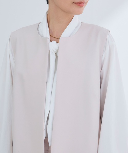 CROSS FUNCTION（クロスファンクション）の「《洗える・シワになりにくい》2点セット 正解 ロングジレ&ワイドパンツ　5サイズ展開【CROSS FUNCTION/クロスファンクション】（スーツセット・レディース・ネイビー/ブラック/ライトベージュ・7号/9号/11号/13号/15号）」の20枚目の写真