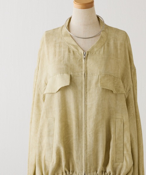 COLLAGE GALLARDAGALANTE（コラージュガリャルダガランテ）の「バックロングZIPブルゾン（ブルゾン・レディース・グレー/ベージュ・FREE）」の2枚目の写真