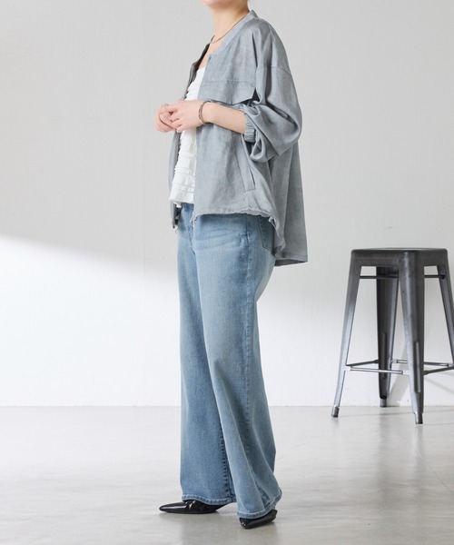 COLLAGE GALLARDAGALANTE（コラージュガリャルダガランテ）の「バックロングZIPブルゾン（ブルゾン・レディース・グレー/ベージュ・FREE）」の8枚目の写真