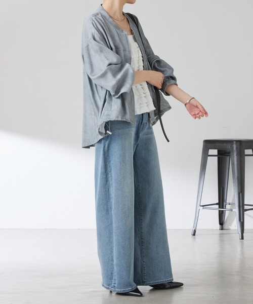 COLLAGE GALLARDAGALANTE（コラージュガリャルダガランテ）の「バックロングZIPブルゾン（ブルゾン・レディース・グレー/ベージュ・FREE）」の11枚目の写真