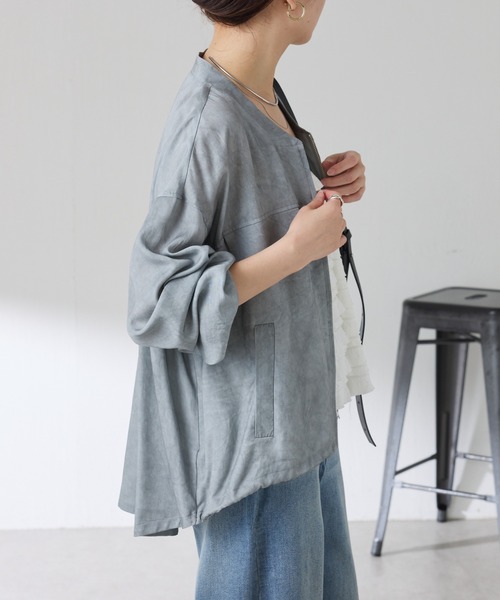 COLLAGE GALLARDAGALANTE（コラージュガリャルダガランテ）の「バックロングZIPブルゾン（ブルゾン・レディース・グレー/ベージュ・FREE）」の7枚目の写真