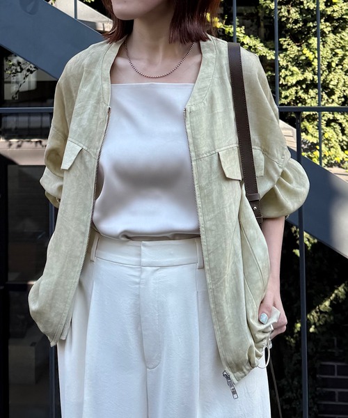 COLLAGE GALLARDAGALANTE（コラージュガリャルダガランテ）の「バックロングZIPブルゾン（ブルゾン・レディース・グレー/ベージュ・FREE）」の16枚目の写真