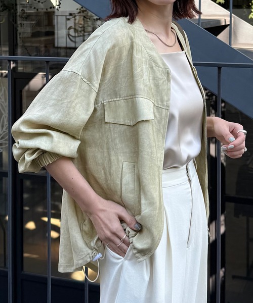 COLLAGE GALLARDAGALANTE（コラージュガリャルダガランテ）の「バックロングZIPブルゾン（ブルゾン・レディース・グレー/ベージュ・FREE）」の20枚目の写真