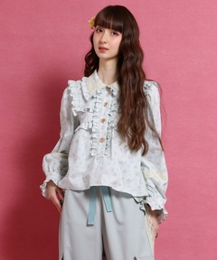 セール】floralショートトラックジャケット / 花柄ショートトラック