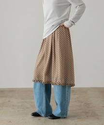 LOWRYS FARM | シアーチェックミディスカート 637548(スカート)