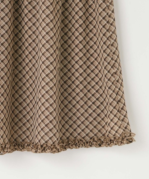 LOWRYS FARM（ローリーズファーム）の「シアーチェックミディスカート　637548（スカート・レディース・ベージュ/グレー・FREE）」の5枚目の写真