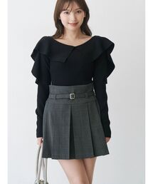 MERCURYDUO | ベルト付きチェックプリーツミニスカパン(スカート)