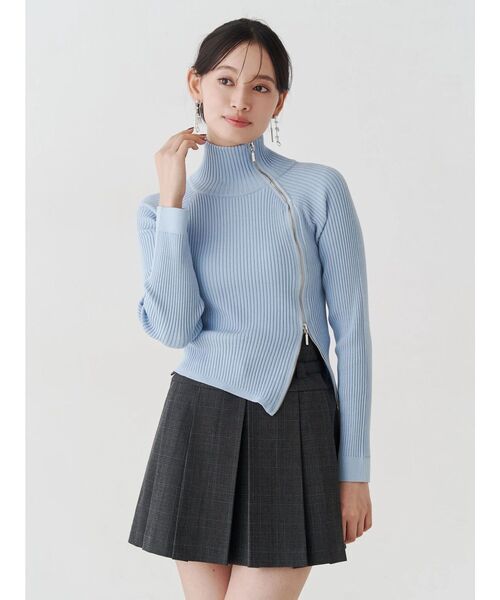 MERCURYDUO(マーキュリーデュオ)の「ベルト付きチェックプリーツミニスカパン(スカート・レディース・ブラック/グレー・SMALL/MEDIUM)」の6枚目の写真
