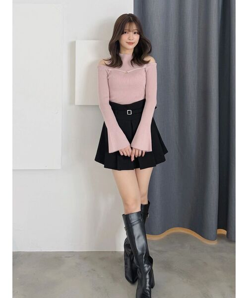 MERCURYDUO(マーキュリーデュオ)の「ベルト付きチェックプリーツミニスカパン(スカート・レディース・ブラック/グレー・SMALL/MEDIUM)」の13枚目の写真