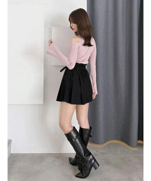 MERCURYDUO(マーキュリーデュオ)の「ベルト付きチェックプリーツミニスカパン(スカート・レディース・ブラック/グレー・SMALL/MEDIUM)」の14枚目の写真